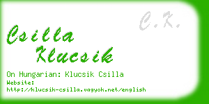 csilla klucsik business card